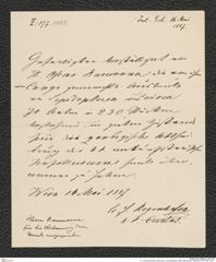 k.k. naturhistorisches Hofmuseum, Intendanzakten 1885-1896 (Hauer), Aktenzahl Z.197/1887, Seite 1